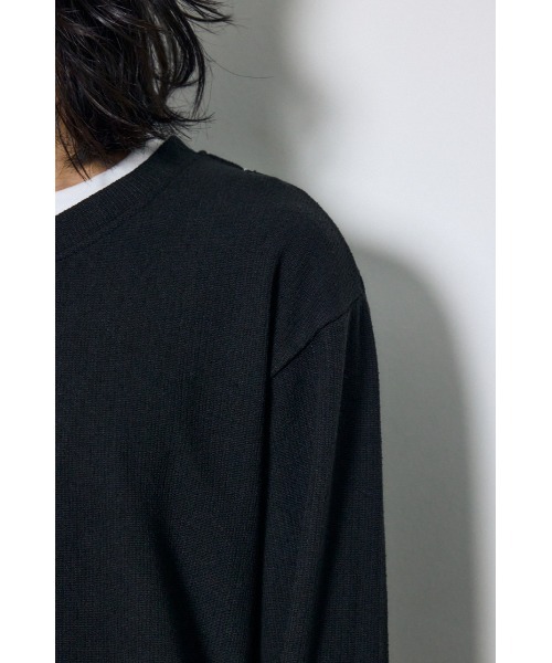 AZUL by moussy(アズールバイマウジー)の「【1枚で重ね着風】フェイクレイヤードヘンリーネックトップス 秋服 冬服 春服 レイヤード風 ロンT 長袖(Tシャツ/カットソー・メンズ・杢グレー/ブラック/ホワイト・LARGE/MEDIUM)」の19枚目の写真