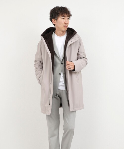 HERNO(ヘルノ)の「【HERNO/ヘルノ】HOOD BOA LONG 26AW(その他アウター・メンズ・グレイッシュベージュ/ブラック・46/48/50)」の3枚目の写真