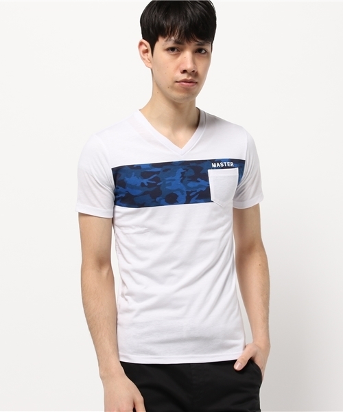 VENCEEXCHANGE（ヴァンスエクスチェンジ）の「迷彩パネルプリント半袖T      （Tシャツ/カットソー・メンズ・ブラック/オフホワイト・LARGE/MEDIUM/SMALL）」の10枚目の写真