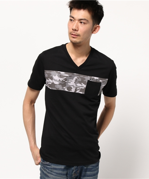 VENCEEXCHANGE（ヴァンスエクスチェンジ）の「迷彩パネルプリント半袖T      （Tシャツ/カットソー・メンズ・ブラック/オフホワイト・LARGE/MEDIUM/SMALL）」の11枚目の写真