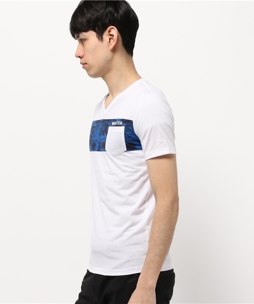 VENCEEXCHANGE（ヴァンスエクスチェンジ）の「迷彩パネルプリント半袖T      （Tシャツ/カットソー・メンズ・ブラック/オフホワイト・LARGE/MEDIUM/SMALL）」の3枚目の写真