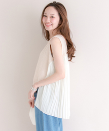 URBAN RESEARCH | UR プリーツドッキングニット(ニット/セーター)