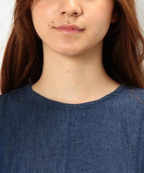 green label relaxing（グリーンレーベルリラクシング）の「CB C MILLS DNM N/SL PO ブラウス◆（シャツ/ブラウス・レディース・ライトブルー/ネイビー・FREE）」の7枚目の写真