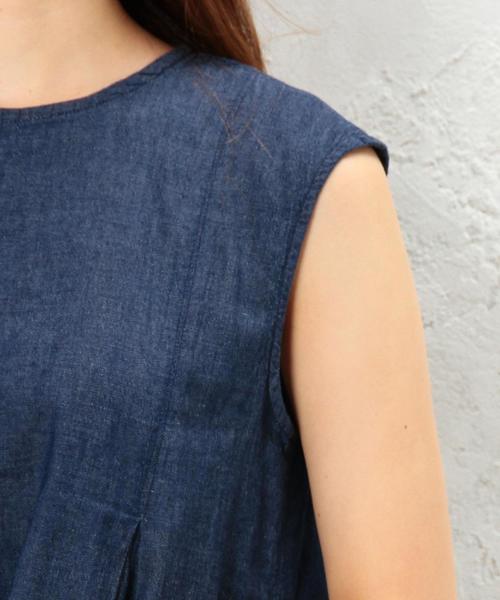 green label relaxing（グリーンレーベルリラクシング）の「CB C MILLS DNM N/SL PO ブラウス◆（シャツ/ブラウス・レディース・ライトブルー/ネイビー・FREE）」の8枚目の写真