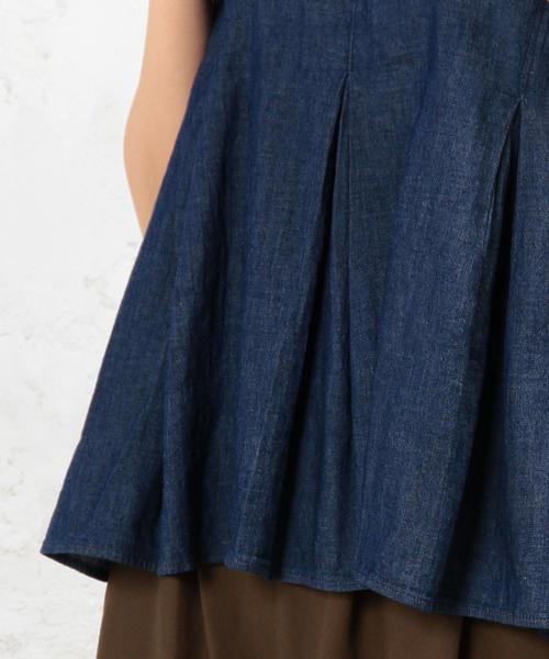 green label relaxing（グリーンレーベルリラクシング）の「CB C MILLS DNM N/SL PO ブラウス◆（シャツ/ブラウス・レディース・ライトブルー/ネイビー・FREE）」の9枚目の写真