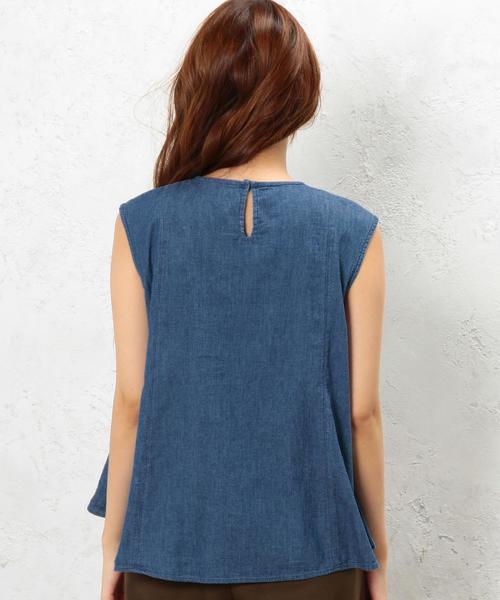 green label relaxing（グリーンレーベルリラクシング）の「CB C MILLS DNM N/SL PO ブラウス◆（シャツ/ブラウス・レディース・ライトブルー/ネイビー・FREE）」の12枚目の写真