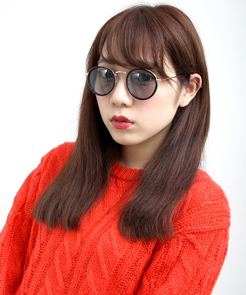 PUNYUS（プニュズ）の「ラウンドカラーサングラス（サングラス・レディース・ブラウン/ブルー/ブラック・FREE）」の2枚目の写真