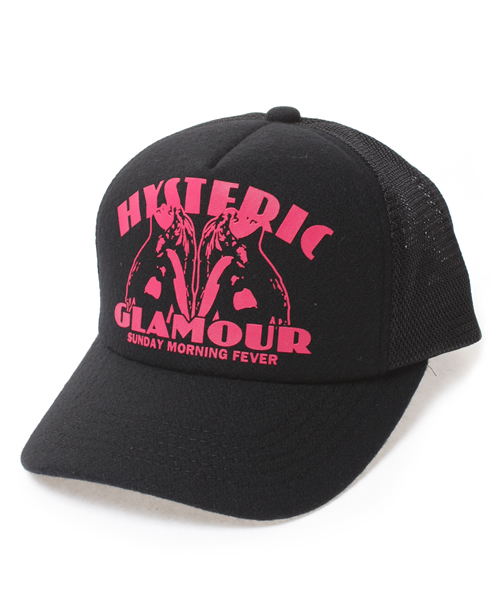 HYSTERIC GLAMOUR（ヒステリックグラマー）の「EVER SUNDAY pt メルトン メッシュキャップ（キャップ・メンズ・レッド/トップグレー/ブラック・FREE）」の2枚目の写真