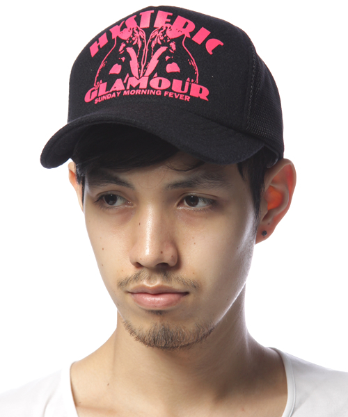 HYSTERIC GLAMOUR（ヒステリックグラマー）の「EVER SUNDAY pt メルトン メッシュキャップ（キャップ・メンズ・レッド/トップグレー/ブラック・FREE）」の4枚目の写真