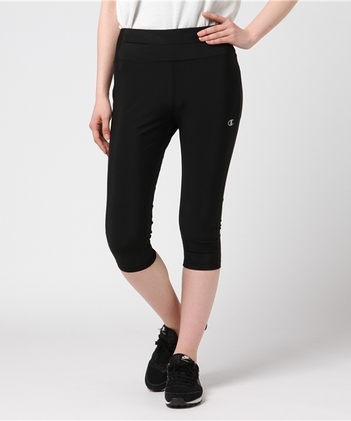 Champion(チャンピオン)の「【Champion/チャンピオン】レディース TRAINING クロップドタイツ(レギンス/スパッツ・レディース・ブラック/ネイビー/ホワイト/ピンク/レッド系その他3/チャコール・MEDIUM/LARGE)」の2枚目の写真