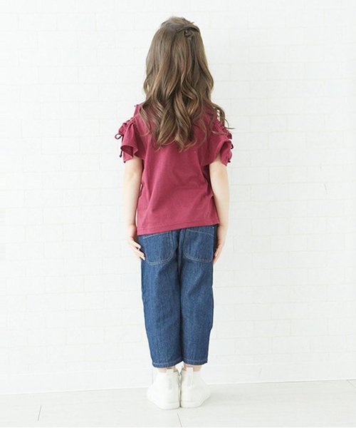 apres les cours（アプレレクール）の「刺繍テーパードデニムパンツ 7分丈（その他パンツ・キッズ・サックスブルー/ブルー・80/90/100/110/120/140/130）」の10枚目の写真