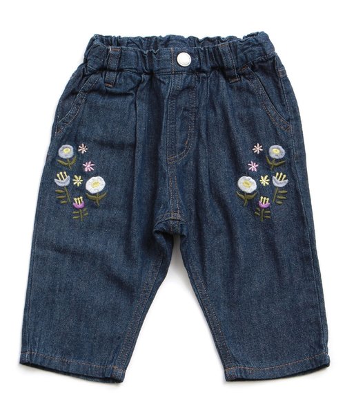 apres les cours（アプレレクール）の「刺繍テーパードデニムパンツ 7分丈（その他パンツ・キッズ・サックスブルー/ブルー・80/90/100/110/120/140/130）」の11枚目の写真