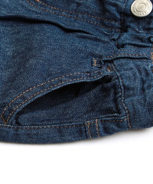 apres les cours（アプレレクール）の「刺繍テーパードデニムパンツ 7分丈（その他パンツ・キッズ・サックスブルー/ブルー・80/90/100/110/120/140/130）」の5枚目の写真