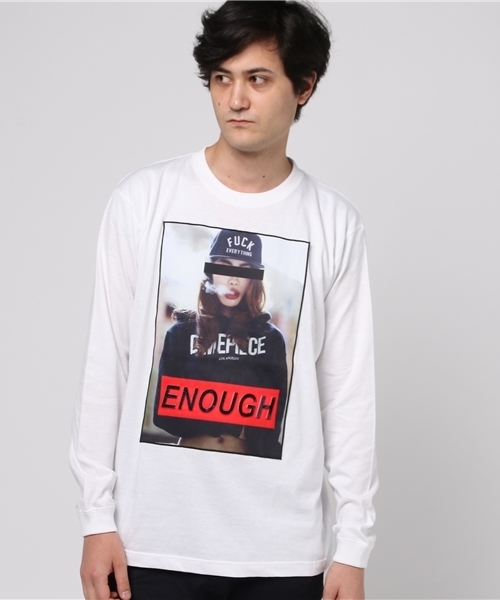 JACKROSE（ジャックローズ）の「REDY　エンボスワッペンLSTシャツ（Tシャツ/カットソー・メンズ・ホワイト/ブラック・M/L）」の2枚目の写真