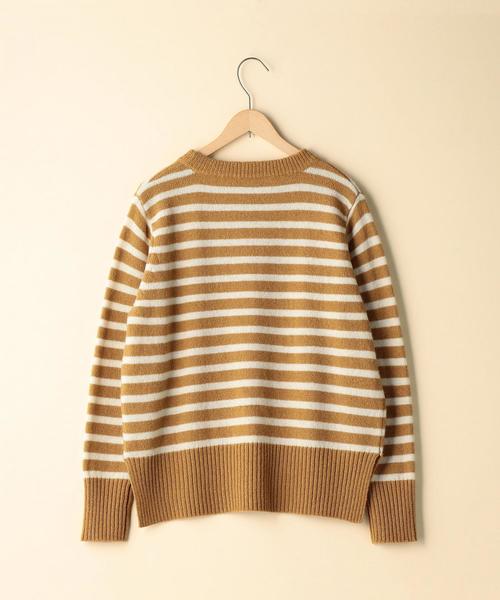 coen(コーエン)の「【手洗いできる】ラムウールボーダークルーネックニット(ニット/セーター・レディース・ブラウン/ネイビー・FREE)」の3枚目の写真