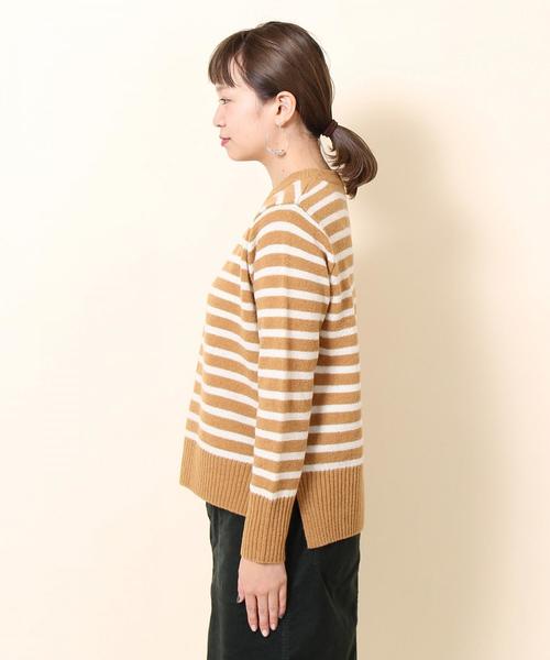 coen(コーエン)の「【手洗いできる】ラムウールボーダークルーネックニット(ニット/セーター・レディース・ブラウン/ネイビー・FREE)」の11枚目の写真