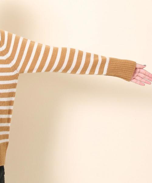 coen(コーエン)の「【手洗いできる】ラムウールボーダークルーネックニット(ニット/セーター・レディース・ブラウン/ネイビー・FREE)」の13枚目の写真