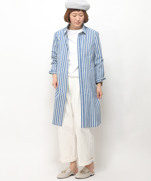 LBC（エルビーシー）の「サッカーストライプワンピース（ワンピース・レディース・ライトグレー/ブルー・MEDIUM/LARGE）」の2枚目の写真