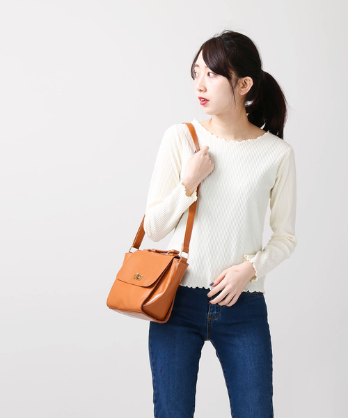 WEGO(ウィゴー)の「WEGO/メロウフリルリブロングカットソー(Tシャツ/カットソー・レディース・ホワイト/ライトベージュ/ライトピンク/杢グレー/アイボリー・FREE)」の10枚目の写真
