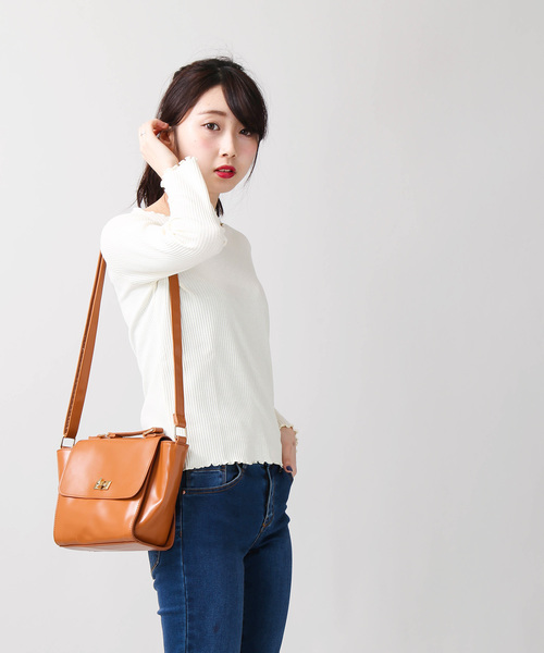 WEGO(ウィゴー)の「WEGO/メロウフリルリブロングカットソー(Tシャツ/カットソー・レディース・ホワイト/ライトベージュ/ライトピンク/杢グレー/アイボリー・FREE)」の11枚目の写真