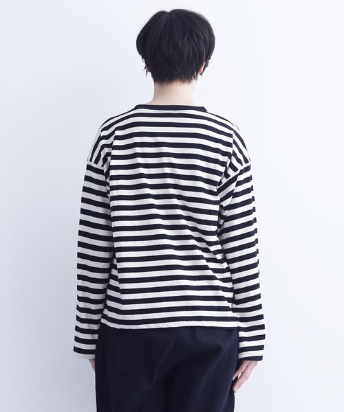 MERLOT IKYU（メルローイキュウ）の「ボーダー柄カットソー6521（Tシャツ/カットソー・レディース・ネイビー/カーキ/ブラック・FREE）」の5枚目の写真