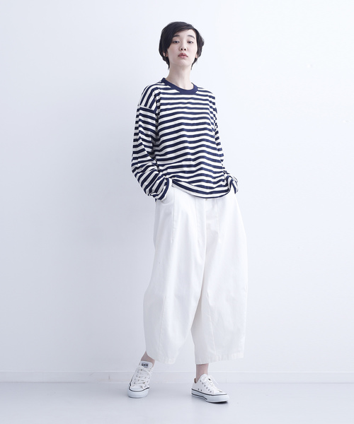 MERLOT IKYU（メルローイキュウ）の「ボーダー柄カットソー6521（Tシャツ/カットソー・レディース・ネイビー/カーキ/ブラック・FREE）」の11枚目の写真