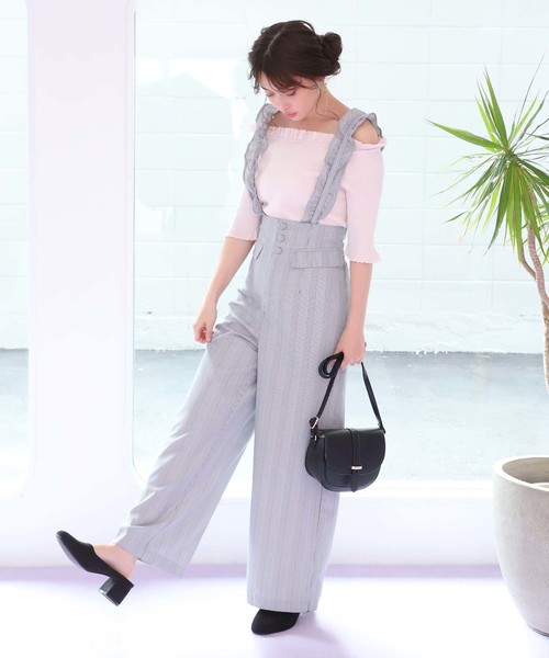 one after another NICE CLAUP(ワンアフターアナザーナイスクラップ)の「フリフリサス付きパンツ(その他パンツ・レディース・ブラック/ネイビー/ピンク/ストライプ・FREE)」の9枚目の写真