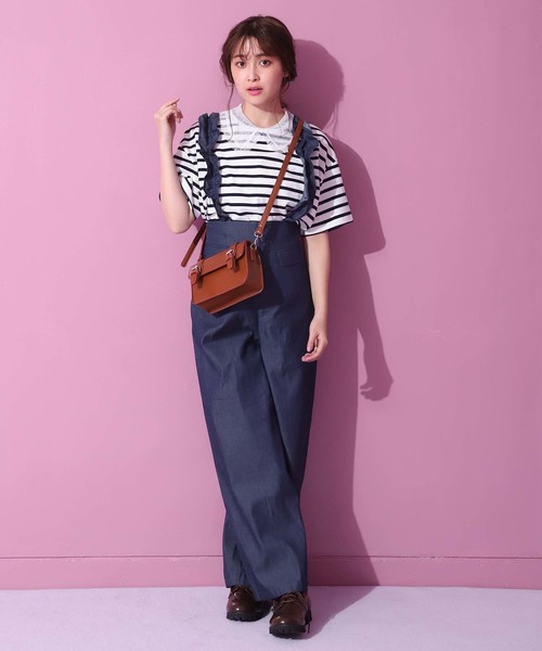 one after another NICE CLAUP(ワンアフターアナザーナイスクラップ)の「フリフリサス付きパンツ(その他パンツ・レディース・ブラック/ネイビー/ピンク/ストライプ・FREE)」の13枚目の写真