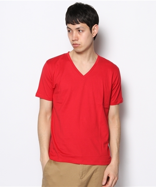 green label relaxing(グリーンレーベルリラクシング)の「□SUPIMA/C V/N Tシャツ(Tシャツ/カットソー・メンズ・ブラック/ライトピンク/ピンク/ライム/ホワイト/コバルトブルー/グレー/レッド/イエロー/ワインレッド/マスタード/ライトブルー・SMALL/MEDIUM/LARGE/X-LARGE)」の11枚目の写真