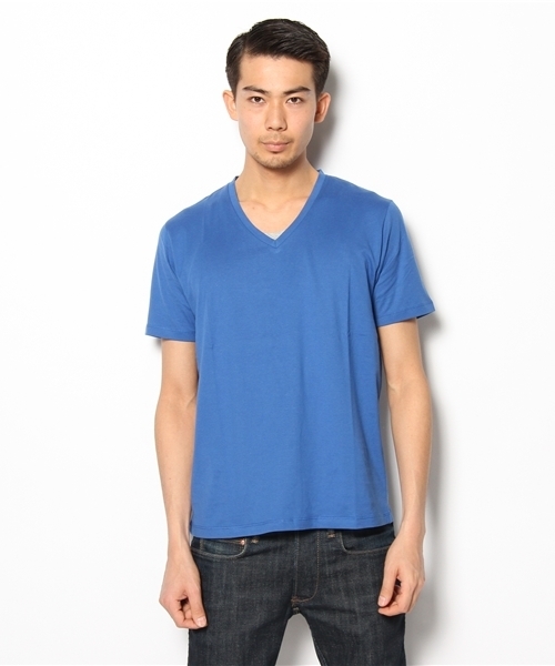 green label relaxing(グリーンレーベルリラクシング)の「□SUPIMA/C V/N Tシャツ(Tシャツ/カットソー・メンズ・ブラック/ライトピンク/ピンク/ライム/ホワイト/コバルトブルー/グレー/レッド/イエロー/ワインレッド/マスタード/ライトブルー・SMALL/MEDIUM/LARGE/X-LARGE)」の17枚目の写真