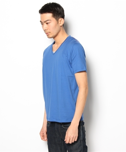 green label relaxing(グリーンレーベルリラクシング)の「□SUPIMA/C V/N Tシャツ(Tシャツ/カットソー・メンズ・ブラック/ライトピンク/ピンク/ライム/ホワイト/コバルトブルー/グレー/レッド/イエロー/ワインレッド/マスタード/ライトブルー・SMALL/MEDIUM/LARGE/X-LARGE)」の18枚目の写真