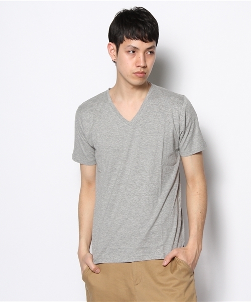 green label relaxing(グリーンレーベルリラクシング)の「□SUPIMA/C V/N Tシャツ(Tシャツ/カットソー・メンズ・ブラック/ライトピンク/ピンク/ライム/ホワイト/コバルトブルー/グレー/レッド/イエロー/ワインレッド/マスタード/ライトブルー・SMALL/MEDIUM/LARGE/X-LARGE)」の16枚目の写真