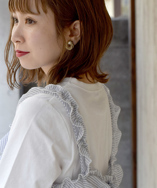 w closet（ダブルクローゼット）の「Tシャツ×ティアードビスチェセット（Tシャツ/カットソー・レディース・レッド/ネイビー/ブラック・FREE）」の5枚目の写真