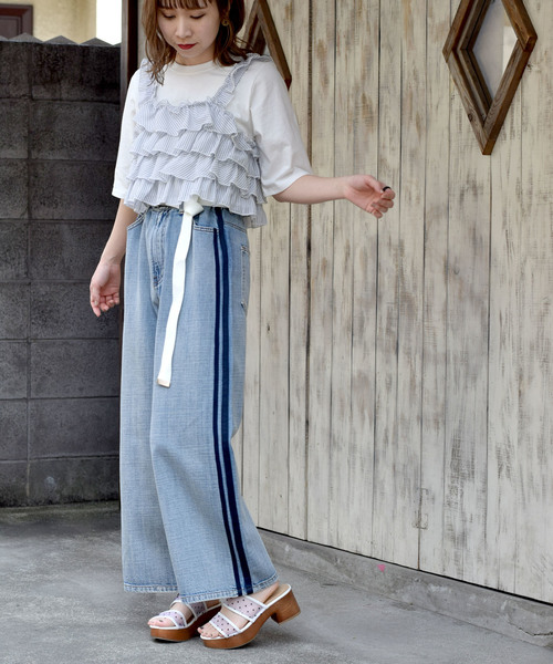 w closet（ダブルクローゼット）の「Tシャツ×ティアードビスチェセット（Tシャツ/カットソー・レディース・レッド/ネイビー/ブラック・FREE）」の15枚目の写真