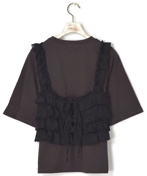 w closet（ダブルクローゼット）の「Tシャツ×ティアードビスチェセット（Tシャツ/カットソー・レディース・レッド/ネイビー/ブラック・FREE）」の22枚目の写真