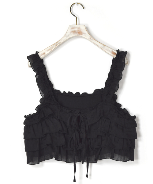 w closet（ダブルクローゼット）の「Tシャツ×ティアードビスチェセット（Tシャツ/カットソー・レディース・レッド/ネイビー/ブラック・FREE）」の6枚目の写真