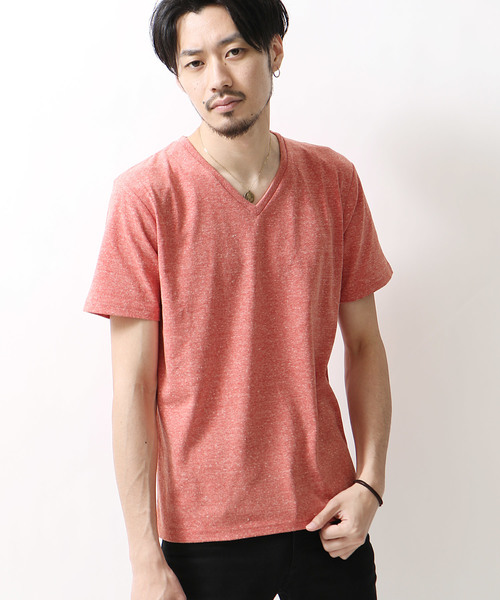 ZIP FIVE（ジップファイブ）の「【ZIP FIVE】TCR杢Vネック半袖Tシャツ（Tシャツ/カットソー・メンズ・ホワイト/ブラック/パープル/ネイビー/グレー/レッド/イエロー/グリーン・SMALL/MEDIUM/LARGE/X-LARGE）」の8枚目の写真