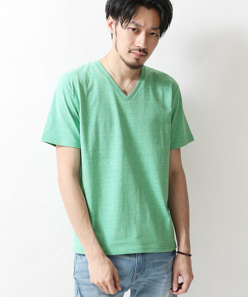 ZIP FIVE（ジップファイブ）の「【ZIP FIVE】TCR杢Vネック半袖Tシャツ（Tシャツ/カットソー・メンズ・ホワイト/ブラック/パープル/ネイビー/グレー/レッド/イエロー/グリーン・SMALL/MEDIUM/LARGE/X-LARGE）」の4枚目の写真