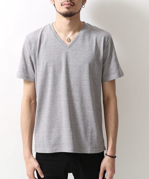 ZIP FIVE（ジップファイブ）の「【ZIP FIVE】TCR杢Vネック半袖Tシャツ（Tシャツ/カットソー・メンズ・ホワイト/ブラック/パープル/ネイビー/グレー/レッド/イエロー/グリーン・SMALL/MEDIUM/LARGE/X-LARGE）」の12枚目の写真