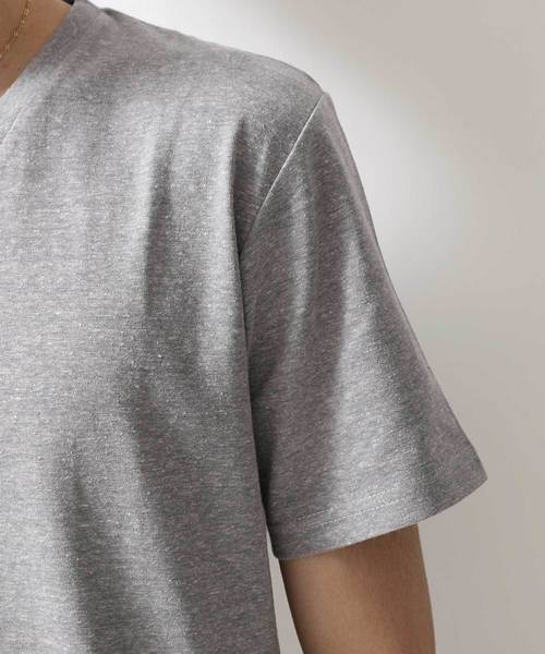 ZIP FIVE（ジップファイブ）の「【ZIP FIVE】TCR杢Vネック半袖Tシャツ（Tシャツ/カットソー・メンズ・ホワイト/ブラック/パープル/ネイビー/グレー/レッド/イエロー/グリーン・SMALL/MEDIUM/LARGE/X-LARGE）」の16枚目の写真