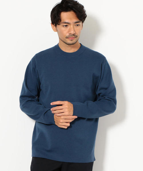 green label relaxing(グリーンレーベルリラクシング)の「CM オタゴウール クルーネック ニット ◆(ニット/セーター・メンズ・ブラック/パープル/グレー/ロイヤルブルー・S/M/L)」の1枚目の写真
