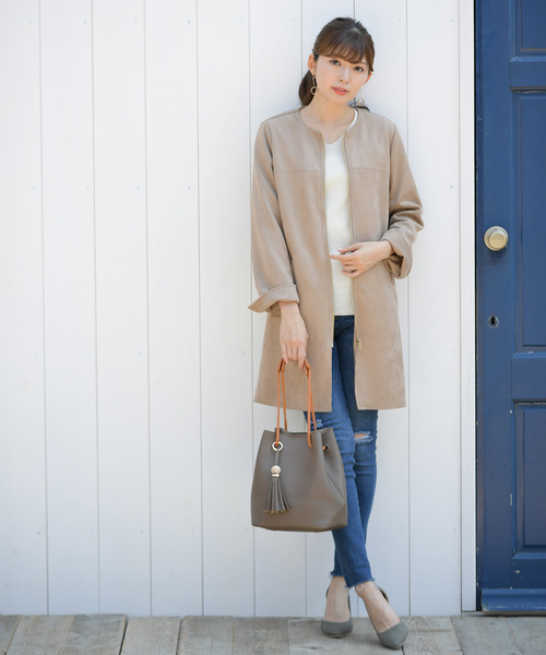 rps（アールピーエス）の「バイカラー巾着ショルダーBAG（ショルダーバッグ・レディース・レッド/グレイッシュベージュ/ブラウン・フリー）」の4枚目の写真