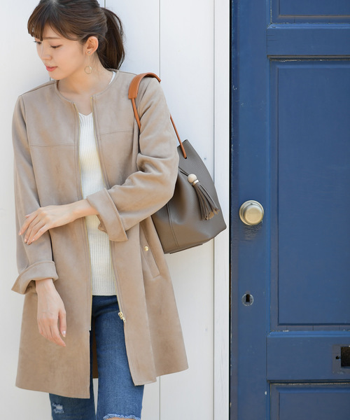 rps（アールピーエス）の「バイカラー巾着ショルダーBAG（ショルダーバッグ・レディース・レッド/グレイッシュベージュ/ブラウン・フリー）」の5枚目の写真