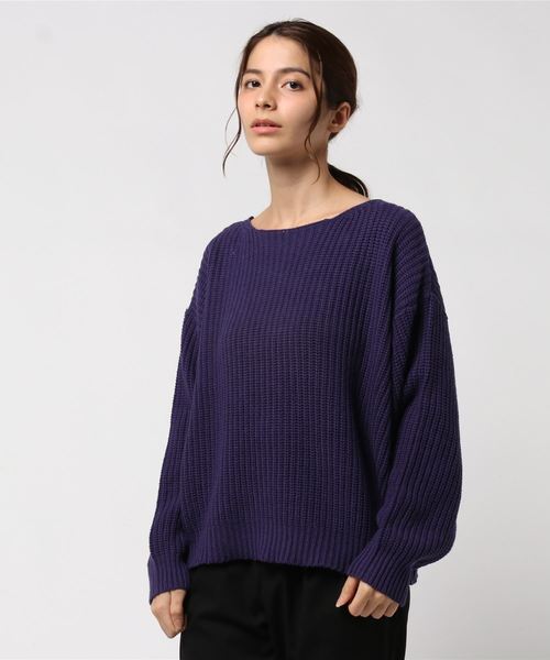 EGOIST（エゴイスト）の「バックレースUPニットTOP（ニット/セーター・レディース・ブラック/パープル/グレー・FREE）」の12枚目の写真