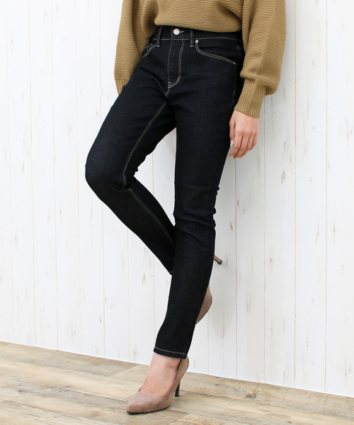 Social GIRL(ソーシャルガール)の「ハイウエストストレッチデニムスキニーパンツ(デニムパンツ・レディース・ブラック/ブルー/ネイビー/ライトブルー/ダークブラック・S/M/L/XS)」の3枚目の写真