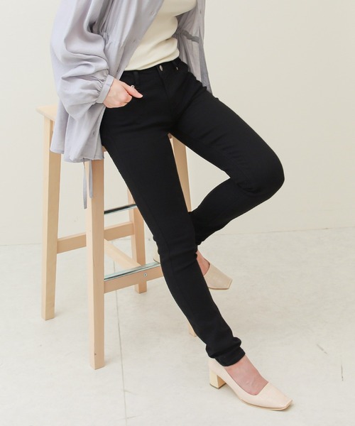 Social GIRL(ソーシャルガール)の「ハイウエストストレッチデニムスキニーパンツ(デニムパンツ・レディース・ブラック/ブルー/ネイビー/ライトブルー/ダークブラック・S/M/L/XS)」の2枚目の写真