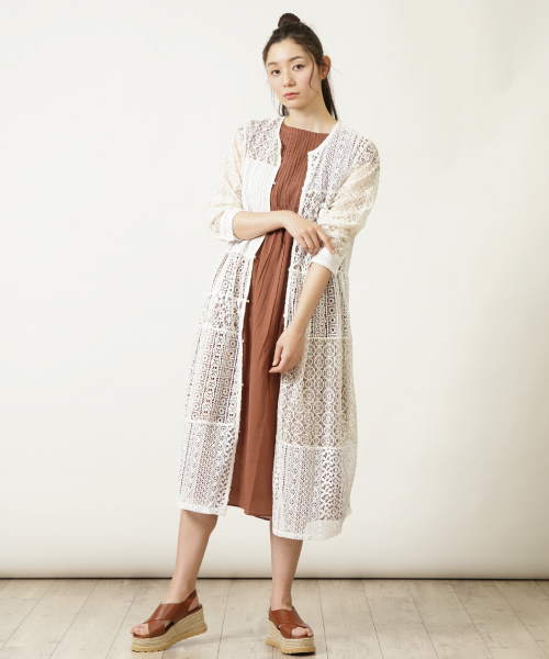 INTERPLANET（インタープラネット）の「コットンボイルピンタックワンピース（ワンピース・レディース・ブラック/パープル/ブラウン/ブルー・FREE）」の7枚目の写真