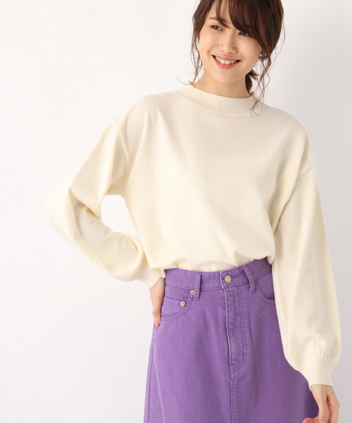 GLOBAL WORK（グローバルワーク）の「１４ゲージタートルボリュームプルオーバー/822855（ニット/セーター・レディース・パープル系その他2/ベージュ/ホワイト/ブラック・MEDIUM/LARGE）」の2枚目の写真