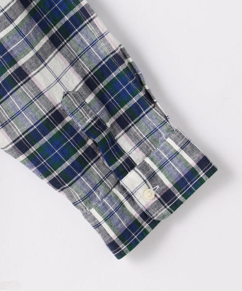 coen(コーエン)の「綿麻7分袖チェックシャツ(シャツ/ブラウス・メンズ・ネイビー/レッド・LARGE/SMALL/MEDIUM/X-LARGE)」の5枚目の写真