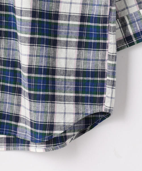 coen(コーエン)の「綿麻7分袖チェックシャツ(シャツ/ブラウス・メンズ・ネイビー/レッド・LARGE/SMALL/MEDIUM/X-LARGE)」の6枚目の写真